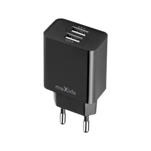 Alimentador Comutado 2xUSB-A 4.8A Preto MAXLIFE - (MXTC-12)