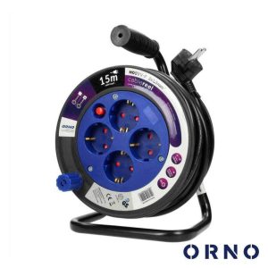 Extensão Elétrica C/ Enrolador 4x Schuko 15m ORNO - (OR-AE-13171(GS)15)