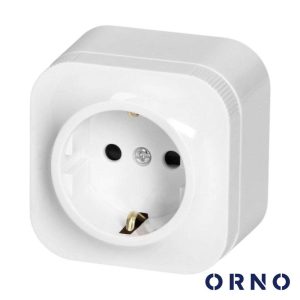 Tomada Elétrica Superfície 1x Schuko ORNO - (OR-OE-7205(GS)/W)