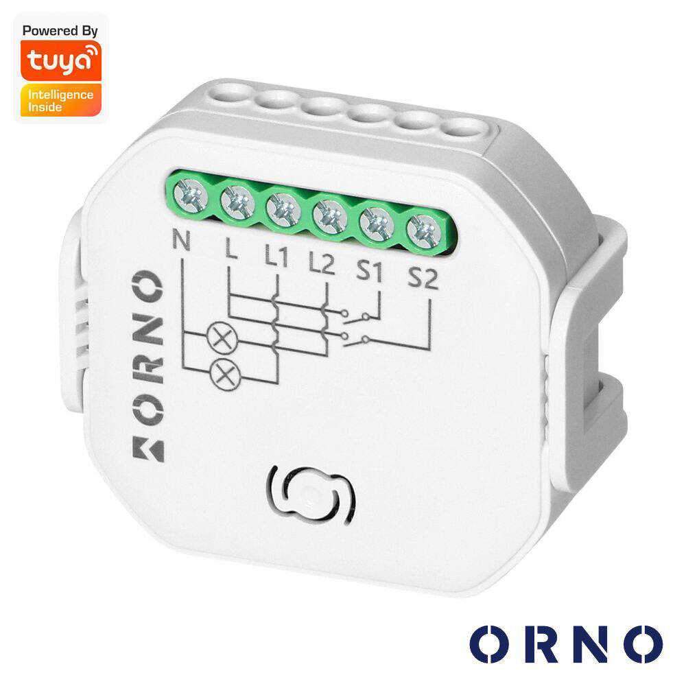 Módulo Relé 2 Canais 2300W 10A WiFi+BT Tuya ORNO - (OR-SH-17101)
