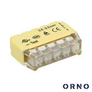 Ligador Rápido 5 Condutores 0.75-2.5mm² 50x ORNO - (OR-SZ-8004/5/50)