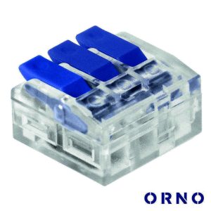 Ligador Rápido C/ Patilha 3 Condutores 0.75-4mm² 10x ORNO - (OR-SZ-8017/3/10)