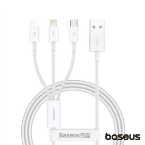 Cabo USB-A 2.0 Macho p/ Lightning/USB-C/MicroUSB 3.5A BASEUS - (P10320105221-01)