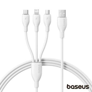 Cabo USB-A 2.0 Macho p/ Lightning/USB-C/MicroUSB 3.5A BASEUS - (P10376303211-00)