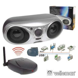 Coluna S/Fios P/ Pc E Mp3 USB/Rca 2x2Wmáx VELLEMAN - (PCWSB1)