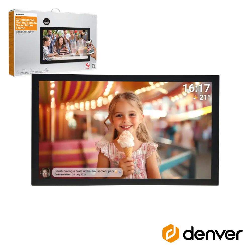 Moldura Digital FRAMEO 32" Preto DENVER - (PFF-3260)