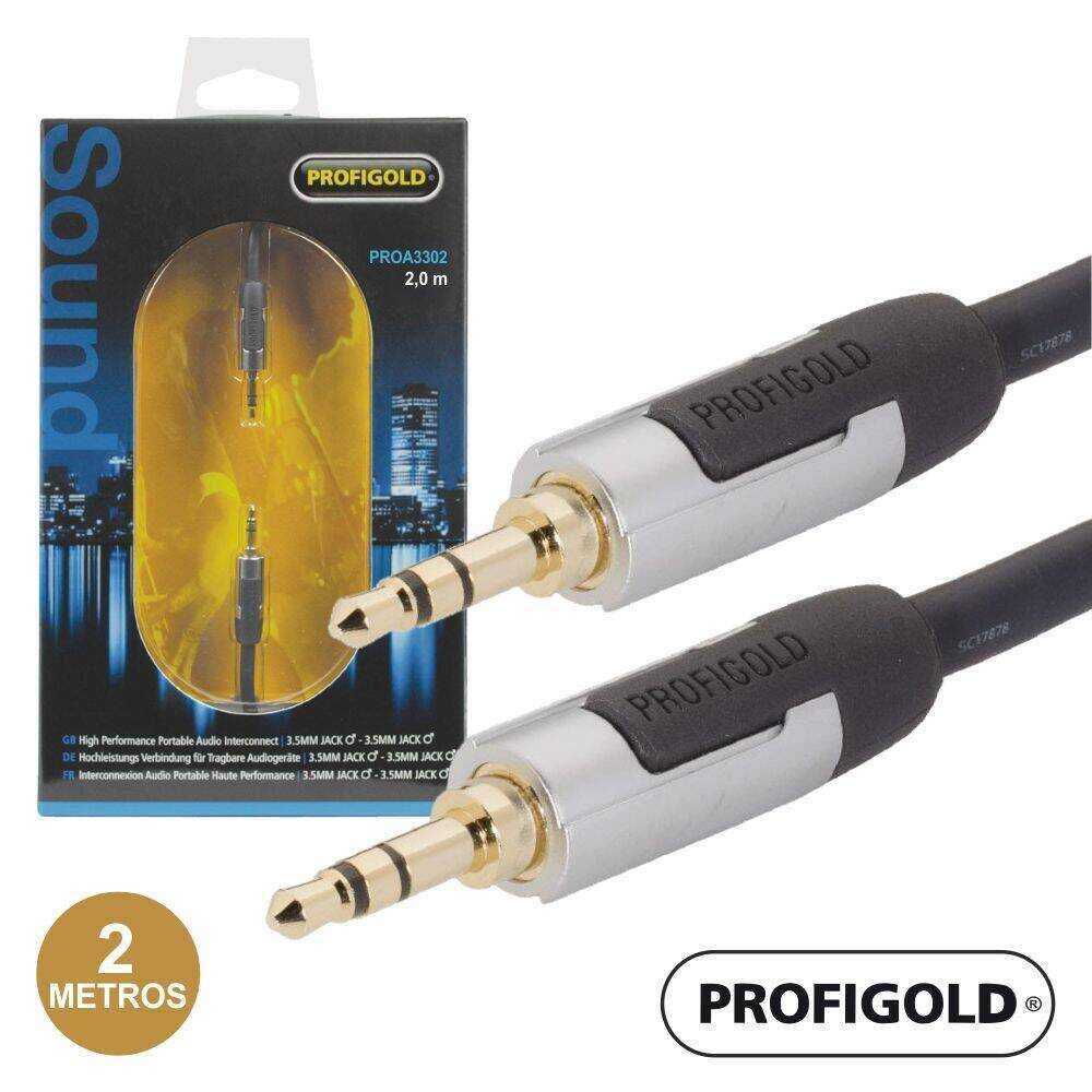 Cabo Jack 3.5mm Macho / Jack 3.5mm Macho 2m St Profigold - (PROA3302)