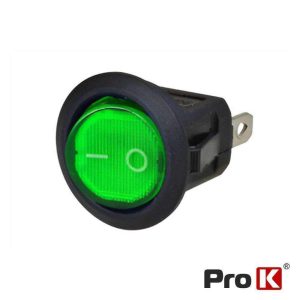 Interruptor Basculante LED 20A-12V On-Off Verde - (R602394/GR)