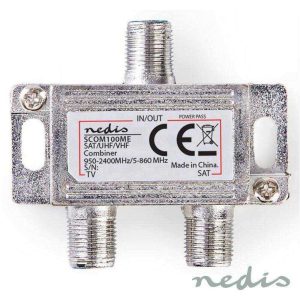 Combinador Fichas F C/2 Vias UHF/Satélite 2400mhz - (SCOM100ME)