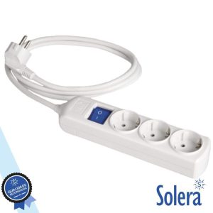 Extensão Elétrica 3x Schuko C/ Interruptor 5M Branco SOLERA - (SLR-8053IL)