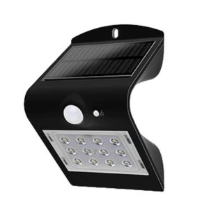 Aplique LED Solar 1.5W C/ Sensor Movimento PIR - (SOLARLIGHT-10BK)