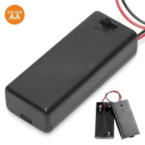 Suporte P/ 2 Pilhas AA C/ Tampa E Interruptor - (SUPBAT2AA/2)