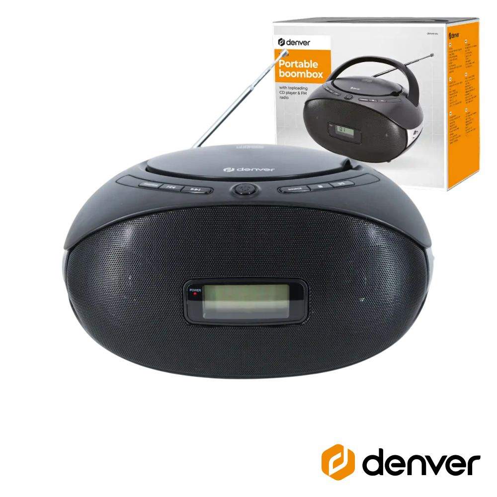 Rádio Portátil FM/CD/AUX Colunas 2x1W DENVER - (TC-29)