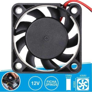 Ventilador 12V 40x40x10mm Ficha 2 Pinos - (VEN005(H))