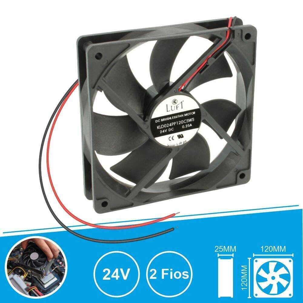 Ventilador 24VDC 120x120x25mm 2 Fios KLD024PP120CSWS LUFT - (VEN12025/24A)
