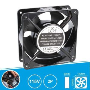 Ventilador 115V 120x120x38mm 2 Fios KLA115AP120ASTH LUFT - (VEN12038/115A)