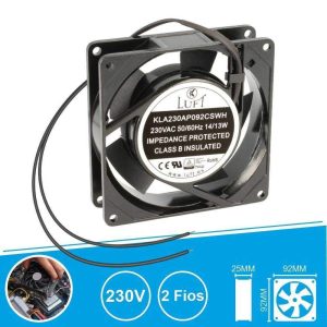 Ventilador 230V 92x92x25mm 2 Fios KLA230AP092CSWH LUFT - (VEN9225/230A)