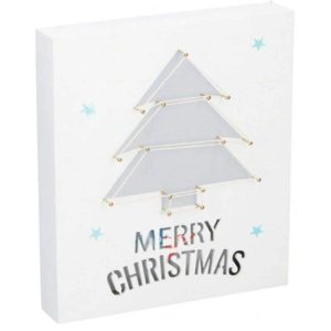 Placa Decorativa Merry Christmas Mdf C/ 6 LEDS - (XMAS312)