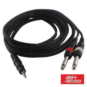 Cabo Jack 3.5mm Macho St / 2-Jack 6.35mm Macho Mn 6m - (11-3-013/6B)