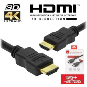 Cabo HDMI Dourado Macho / Macho 2.2 4K Preto 2m ALPHA - (93-591G1/020)