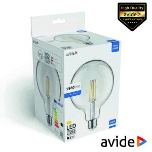 Lâmpada LED E27 Globo Filamento 12W 240V 6400K 1560lm AVIDE - (ALG125F-E27-CW-12W)