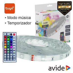 Kit Fita LED RGB 12V 5m IP65 WIFI+ IR TUYA AVIDE - (ALSB-30RGB65-WIFI)