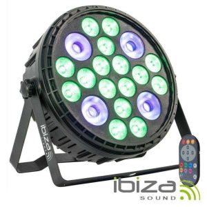 Projetor Par 120W C/ 16 LEDS 4W + 4 LEDS UV 30W IBIZA - (BIGPAR-16RGBW4UV)