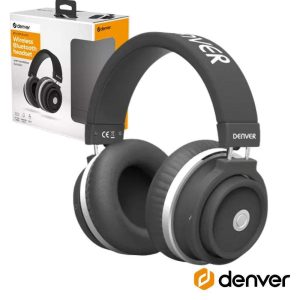 Auscultadores Bluetooth Aux Preto Mic DENVER - (BTH-250BLACK)