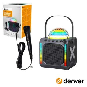 Coluna Bluetooth Portátil C/ Micro 100W AUX/USB/SD/BT DENVER - (BTM-618)