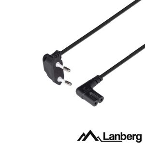 Cabo Alimentação IEC C7 90º Tipo 8 1.8m LANBERG - (CA-C7CA-12CC-0018B)
