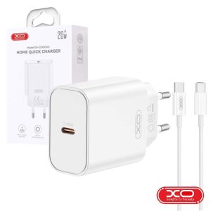 Alimentador USB-C 20W PD3.0 + Cabo USB-C 1m Branco XO - (CE32-USBC-WH)