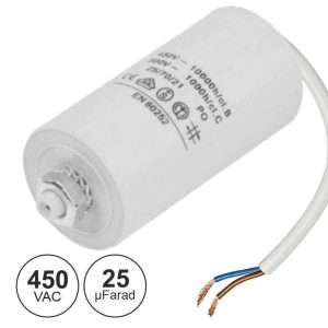 Condensador Arranque 25uf 450V C/ Fios - (COAF25/450)