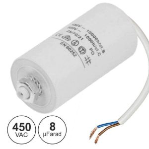 Condensador Arranque 8uF 450V C/ Fios - (COAF8/450)