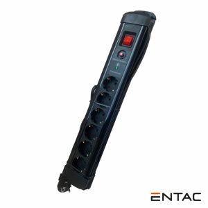 Extensão Elétrica 6x Schuko Interruptor Proteção 2M ENTAC - (ESE1.5G6-2-SW-SP)