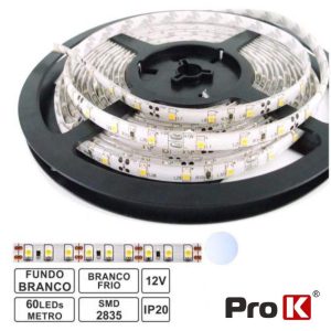 Fita 300 LEDS 2835 Branco Frio 12V 5m PROK - (FL42CW)
