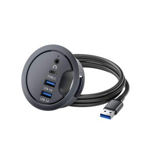 Hub 2x USB-A 3.0 1x USB-C 1x Jack De Encastre - (HUBUSBA211)