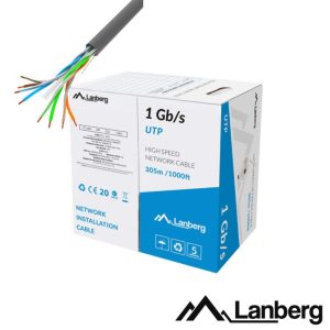 Cabo De Rede U/UTP CAT6 Rígido Cinzento LANBERG - (LCU6-10CC-0305-S)