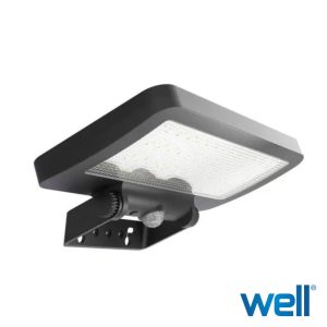 Aplique Exterior Solar C/ Sensor 5W 500lm 6500K Preto WELL - (LEDFSC-SHIMMER5-WL)