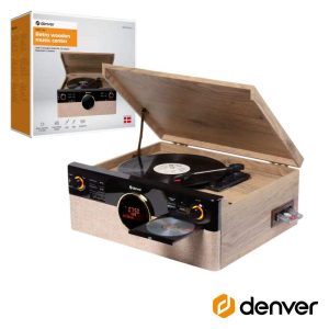 Gira-Discos 33/45/78RPM AM/FM/Cd/Cassete/SD 2x90W DENVER - (MRD-180)