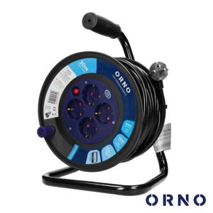 Extensão Elétrica C/ Enrolador 4x Schuko 3x1.5mm 30m ORNO - (OR-AE-13153(GS)30M)
