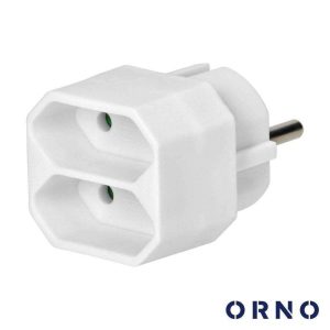 Ficha Elétrica Adaptadora 2x AC Plana ORNO - (OR-AE-13277/W)