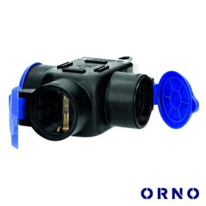Ficha Elétrica Adaptadora 3x Schuko IP44 ORNO - (OR-AE-1346(GS))
