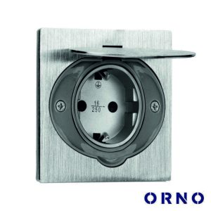 Tomada Elétrica Encastrar 1x Schuko IP44 86x57mm ORNO - (OR-AE-1397(GS))
