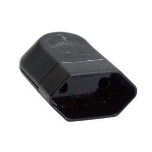 Ficha Alimentaçâo AC Plana Fêmea Preto 10A 250V - (PESS1S-BKP)