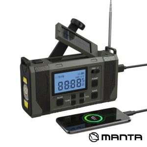 Rádio Solar FM/AM C/ Dínamo/Lanterna/Powerbank/Bluetooth - (RDI420GN)