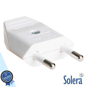 Ficha Alimentaçâo AC Plana MACho Branca 250v SOLERA - (SLR-6118)