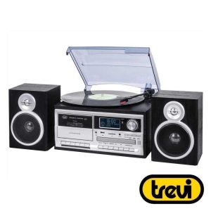 Gira-Discos 33/45/78RPM Retro 2x25W Cd/USB/SD TREVI - (TT1072DAB-BK)