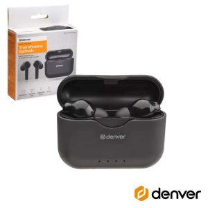 Auriculares Bluetooth 5.0 C/ Mic Dock Carregamento DENVER - (TWE-37BLACK)