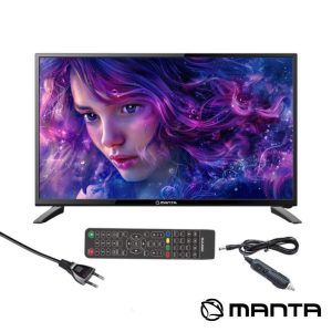 TV LED 24" HD HDMI USB Colunas 2x3W 12V/230V MANTA - (MATV001LHN24)