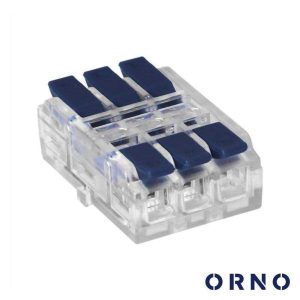 Ligador Rápido Triplo c/ Patilhas 3 Linhas 0.75-4mm² 50x - (OR-SZ-8021/3/50)